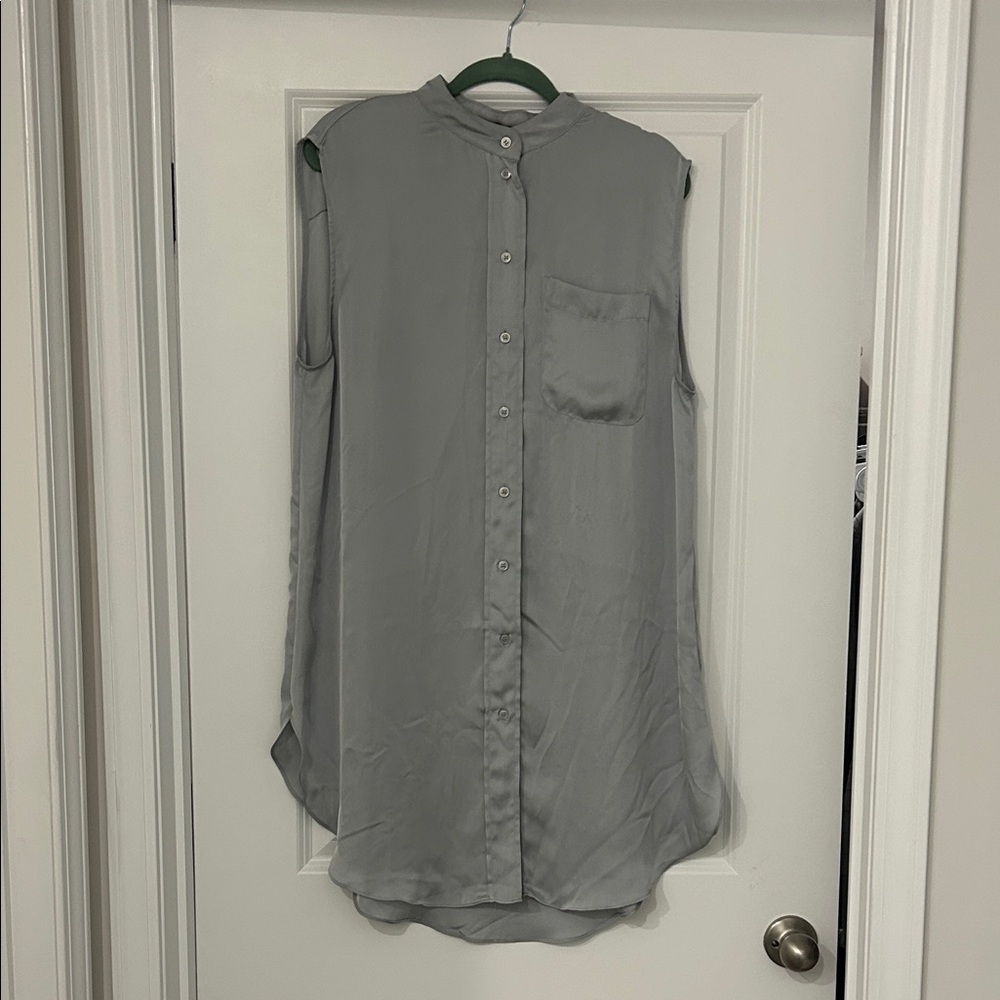 H&M Satin Sleeveless Button Down Mini Dress